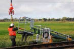 Awanst Wilhelmshaven Nord: Montage der Eisenbahnsignale per Hubschrauber