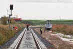 Voslapper Groden Süd: Montage der Eisenbahnsignale per Hubschrauber