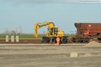 Bilder vom JadeWeserPort: Gleisbaustelle und Spülfeld