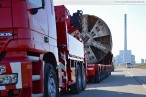 GDF Suez Kraftwerkskühlung: Tunnelbohrmaschine auf Modultransporter