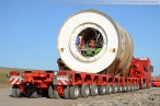 GDF Suez Kraftwerkskühlung: Tunnelbohrmaschine auf Modultransporter