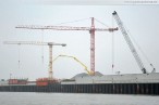 Die JadeWeserPort Baustelle von Seeseite