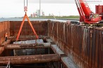 Kraftwerksbaustelle GDF Suez: Zweite Tunnelbohrmaschine im Zielschacht