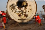Kraftwerksbaustelle GDF Suez: Zweite Tunnelbohrmaschine im Zielschacht