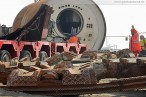 KW-Baustelle Wilhelmshaven: Tunnelbohrmaschine wird abtransportiert