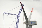 Hooksiel: Arbeiten an der Nearshore-Windkraftanlage Bard VM