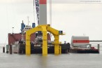 Hooksiel: Arbeiten an der Nearshore-Windkraftanlage Bard VM