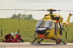 Übung mit Hubschrauber Christoph 26 im Hooksieler Außenhafen