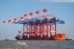 JadeWeserPort: Erste Containerbrücken für den Eurogate CT Wilhelmshaven
