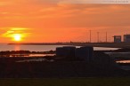 Wilhelmshaven: Sonnenaufgang am JadeWeserPort/Container Terminal