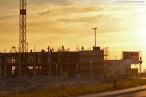 Wilhelmshaven: Sonnenaufgang am JadeWeserPort/Container Terminal