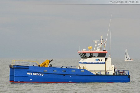 Mehrzweck-Arbeitsboot MCS Sirocco des Maritime Craft Services