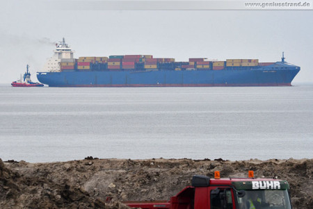 Wilhelmshaven Shipspotting: Containerschiff Conti Chiwan auf der Jade