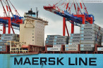 Wilhelmshaven: Containerschiff Estelle Maersk (397 m) am JadeWeserPort