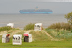 JadeWeserPort: Das Containerschiff Estelle Maersk in Wilhelmshaven