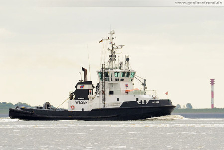 Schiffsbilder Wilhelmshaven: Schlepper Weser der URAG auf der Jade