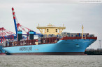 Wilhelmshaven: Die Majestic Maersk (Triple-E-Klasse) am JadeWeserPort
