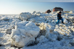 Wilhelmshaven: Winterbilder vom Südstrand mit Eisschollen