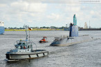 Wilhelmshaven: U-Boot RAHAV fährt Schleife im Großen Hafen