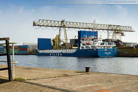 Wilhelmshaven: Frachtschiff WILSON ALMERIA Jade-Stahl Kai (Handelshafen)