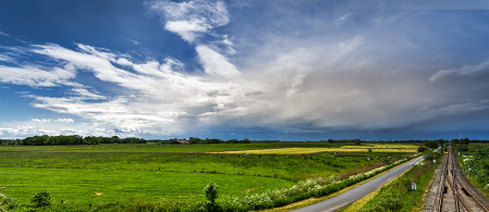 Wilhelmshaven: Wetterbild aus Alt Voslapp in Höhe Ölweiche mit Blick in Richtung Süden fotografiert