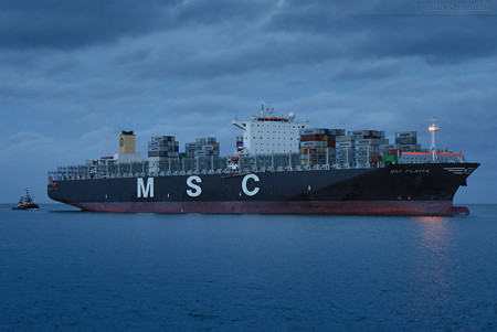 JadeWeserPort Ankunft: Containerschiff MSC FLAVIA (MSC-Beryl-Typ)