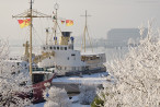 Aktuelle Winterbilder aus Wilhelmshaven (Großer Hafen, Bontekai, Südstrand)