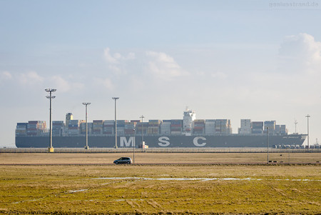 JadeWeserPort Ankünfte: Containerschiff MSC RAPALLO (L 366 m)