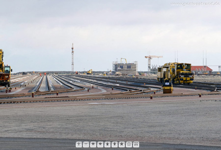 Jadeweserport Gleisbaustelle 16-gleisige Vorstellgruppe